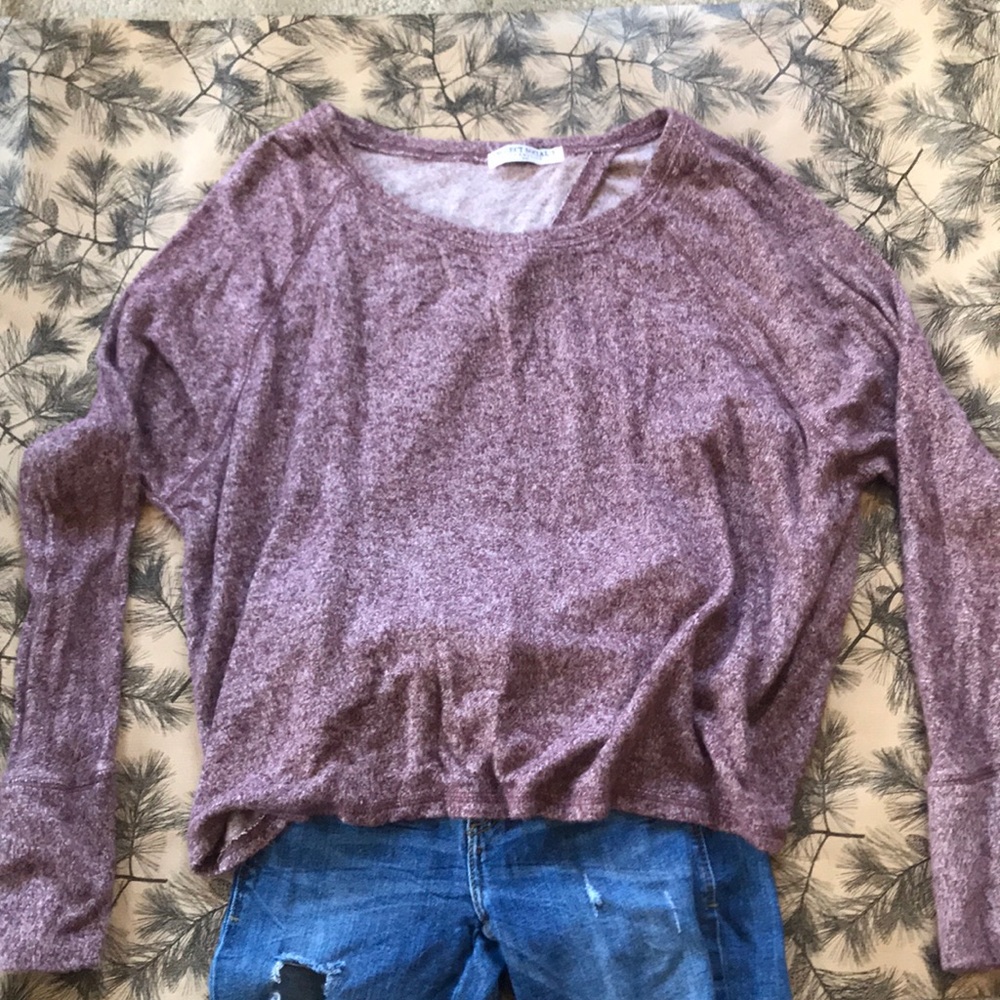 Project Social T - Maroon soft split back shirt